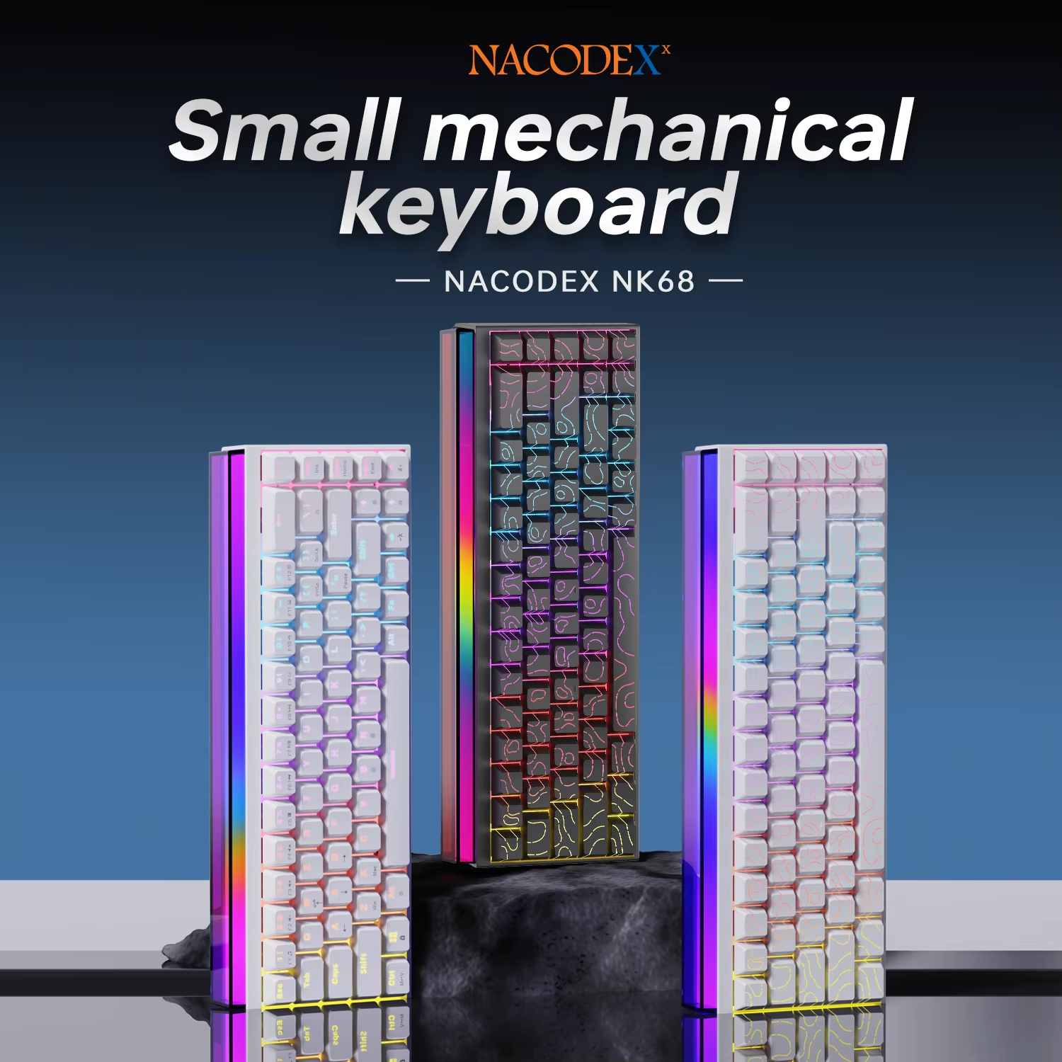 Gaming Keyboard Blue Switches - New Ajazz Nacodex Nk68 Mechanical Keyboard