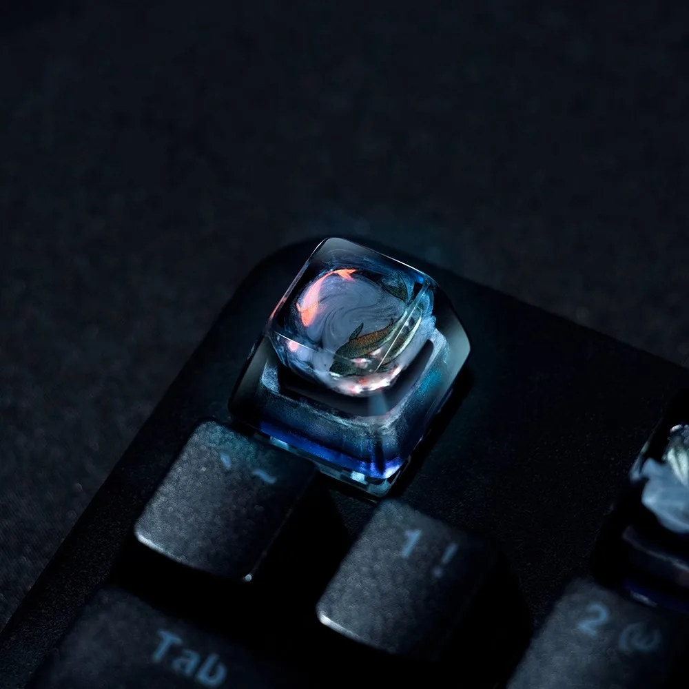 Gaming Keyboard Typewriter - Original Chinese Style Koi Fish Keycap