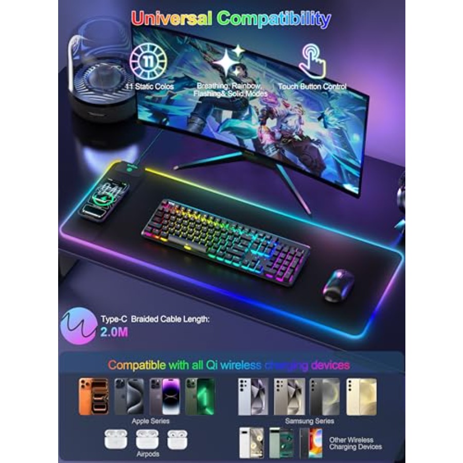 Mouse Pad with 15W Wireless Ch – Gaming Keyboard Number Pad recenzja i cena