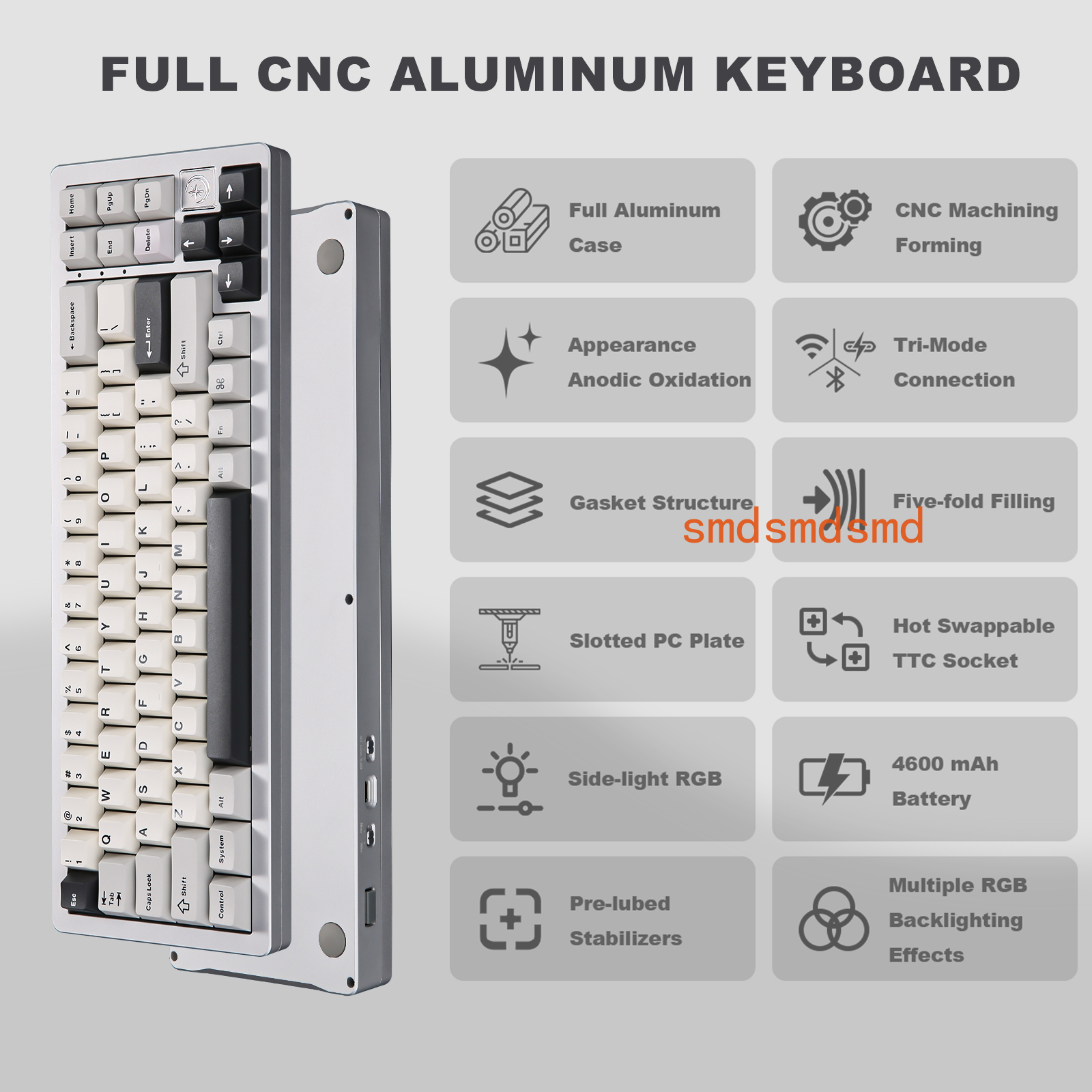 AL71 Silver CNC Aluminum Mecha – Gaming Keyboard Mechanical Wireless recenzja i cena