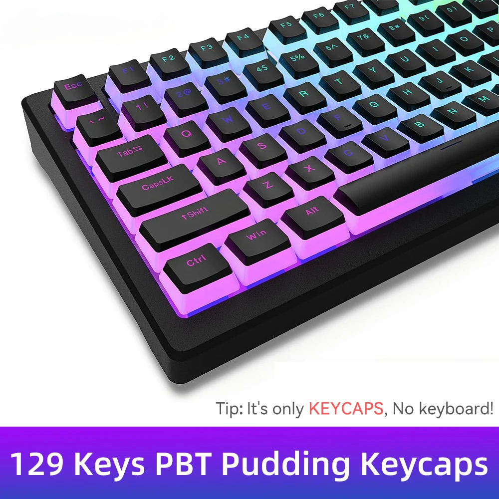 New Pudding PBT Keycaps 129 Ke – Gaming Keyboard Blue Switches recenzja i cena