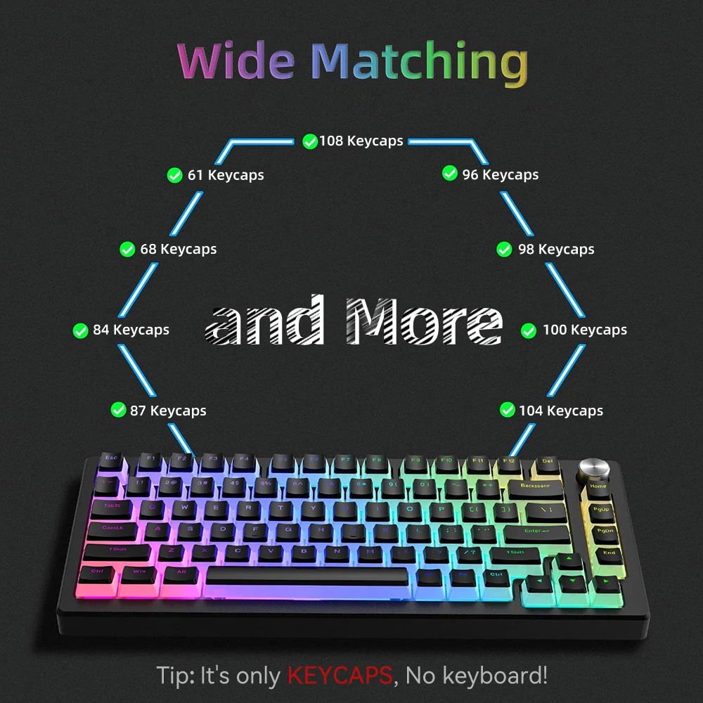 New Pudding PBT Keycaps 129 Ke – Gaming Keyboard Blue Switches recenzja i cena