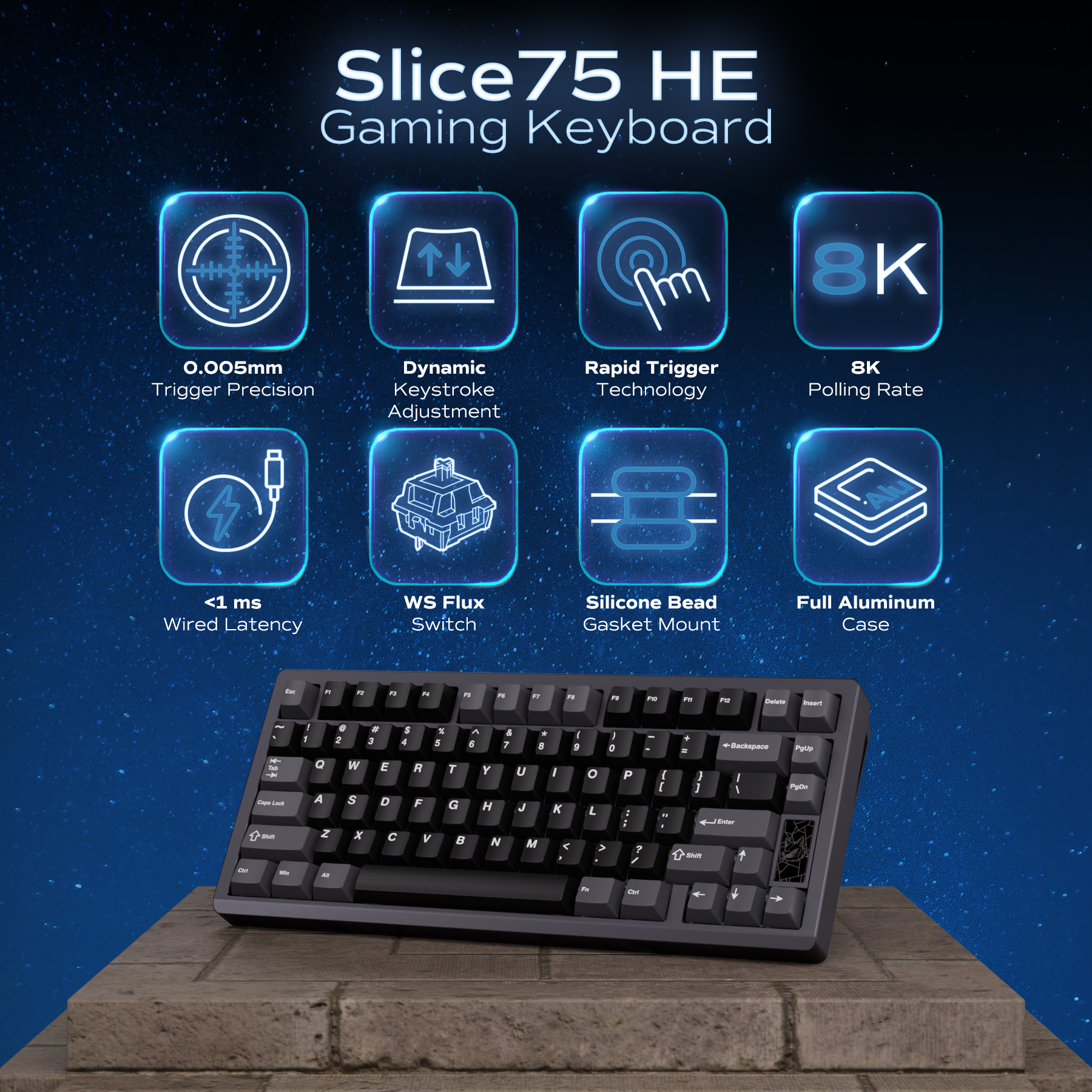 Chilkey Slice75 HE Gaming Keyb – Gaming Keyboard Hall Effect Switches recenzja i cena