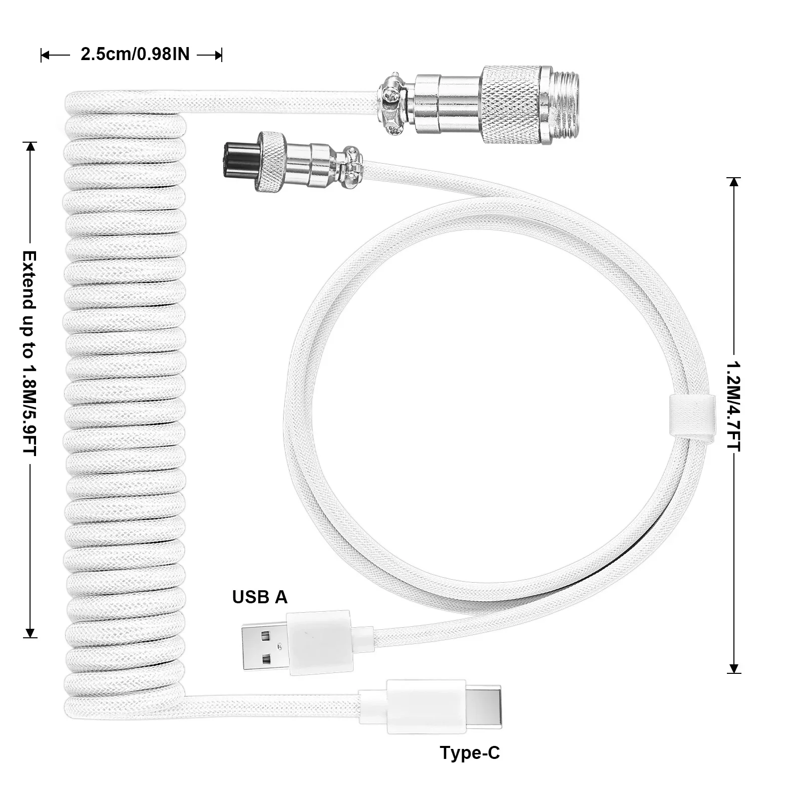 New Type C Coiled Cable USB Av – Gaming Keyboard Type C recenzja i cena