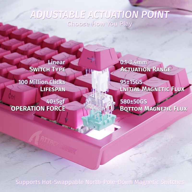 ATTACK SHARK X68 HE 8000Hz Rap – Keyboard Gaming Mac recenzja i cena