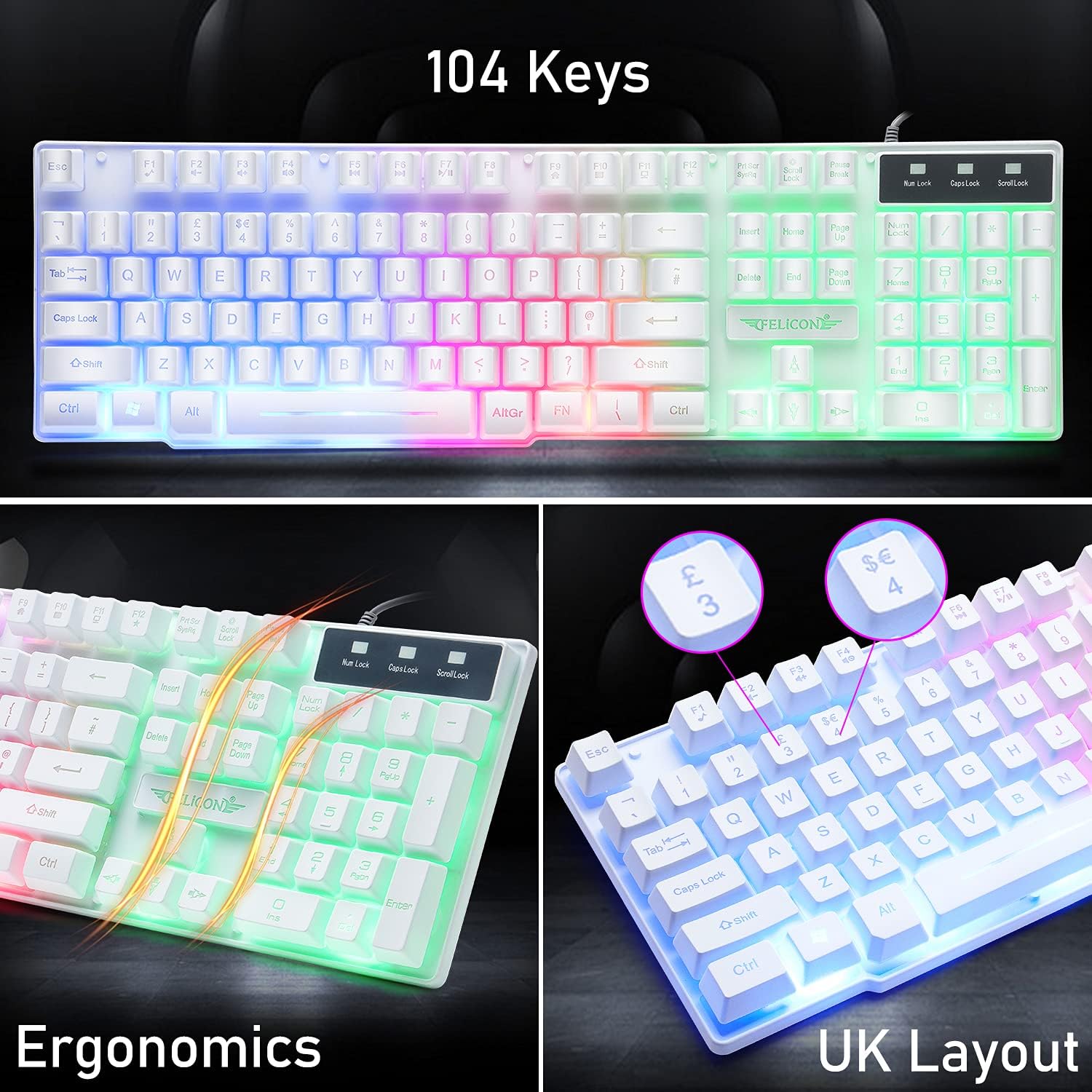 MAMBASNAKE T11 UK 100% Gaming  – Gaming Keyboard Mouse Wireless recenzja i cena