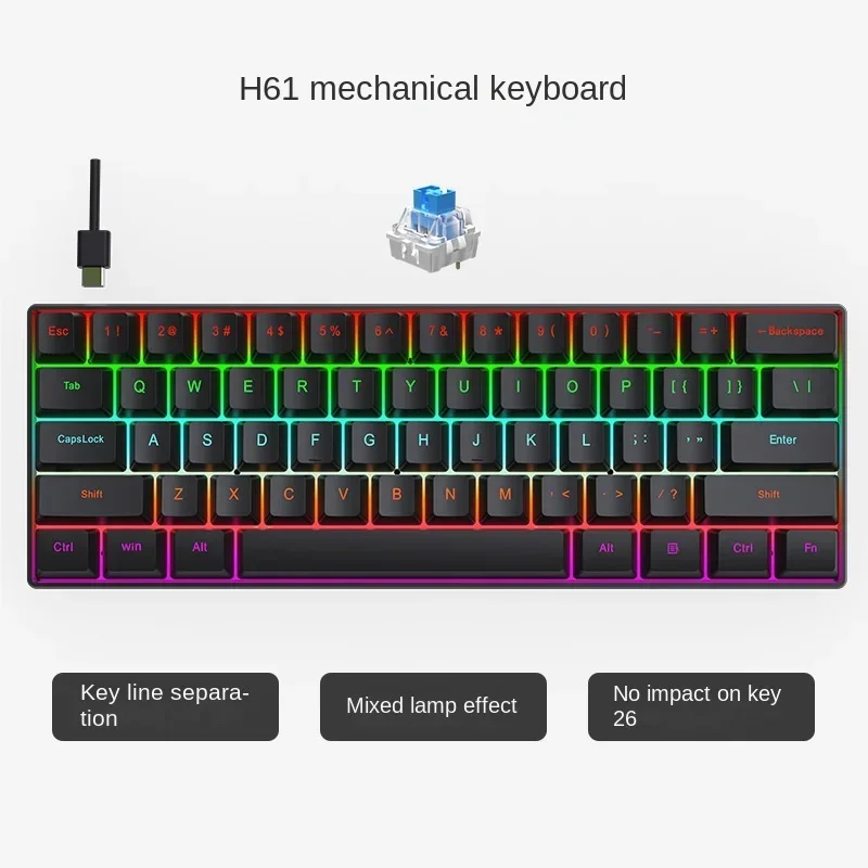 Mechanical keyboard 60% white  – Gaming Keyboard Budget recenzja i cena