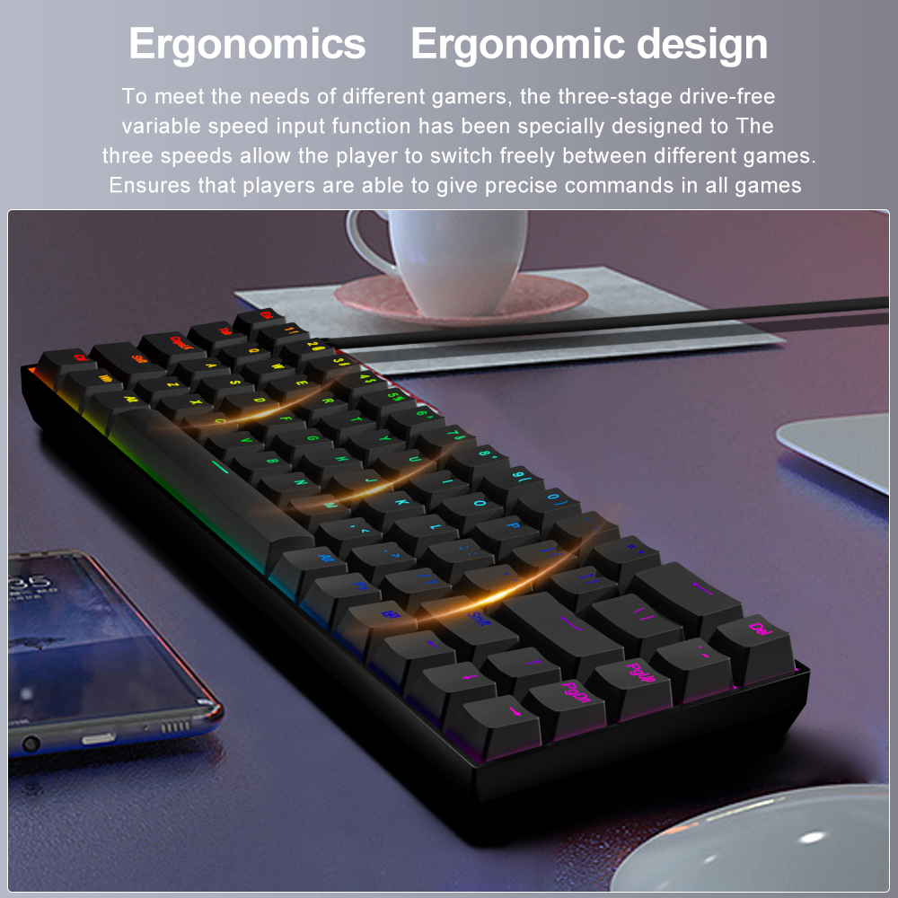 E-YOOSO Z686 RGB USB 60% Mini  – Gaming Keyboard E Yooso recenzja i cena