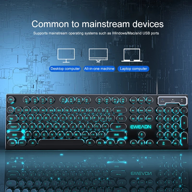 Retro Punk Mechanical Feel Key – Gaming Keyboard Mouse Wireless recenzja i cena