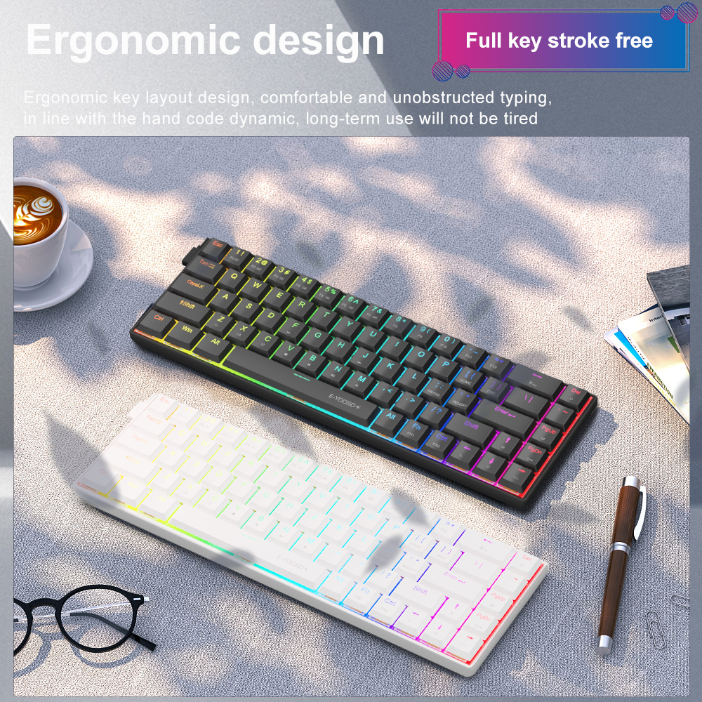 E-YOOSO A68 RGB Mini Slim USB  – Gaming Keyboard E Yooso recenzja i cena