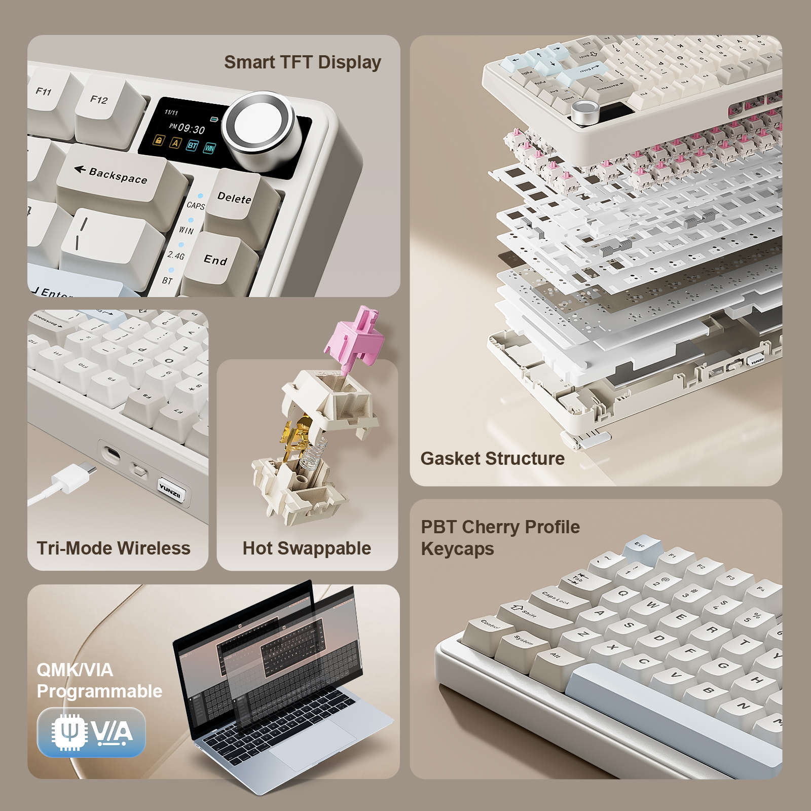 YUNZII B75 PRO MAX Wireless Me – Keyboard Gaming Mac recenzja i cena
