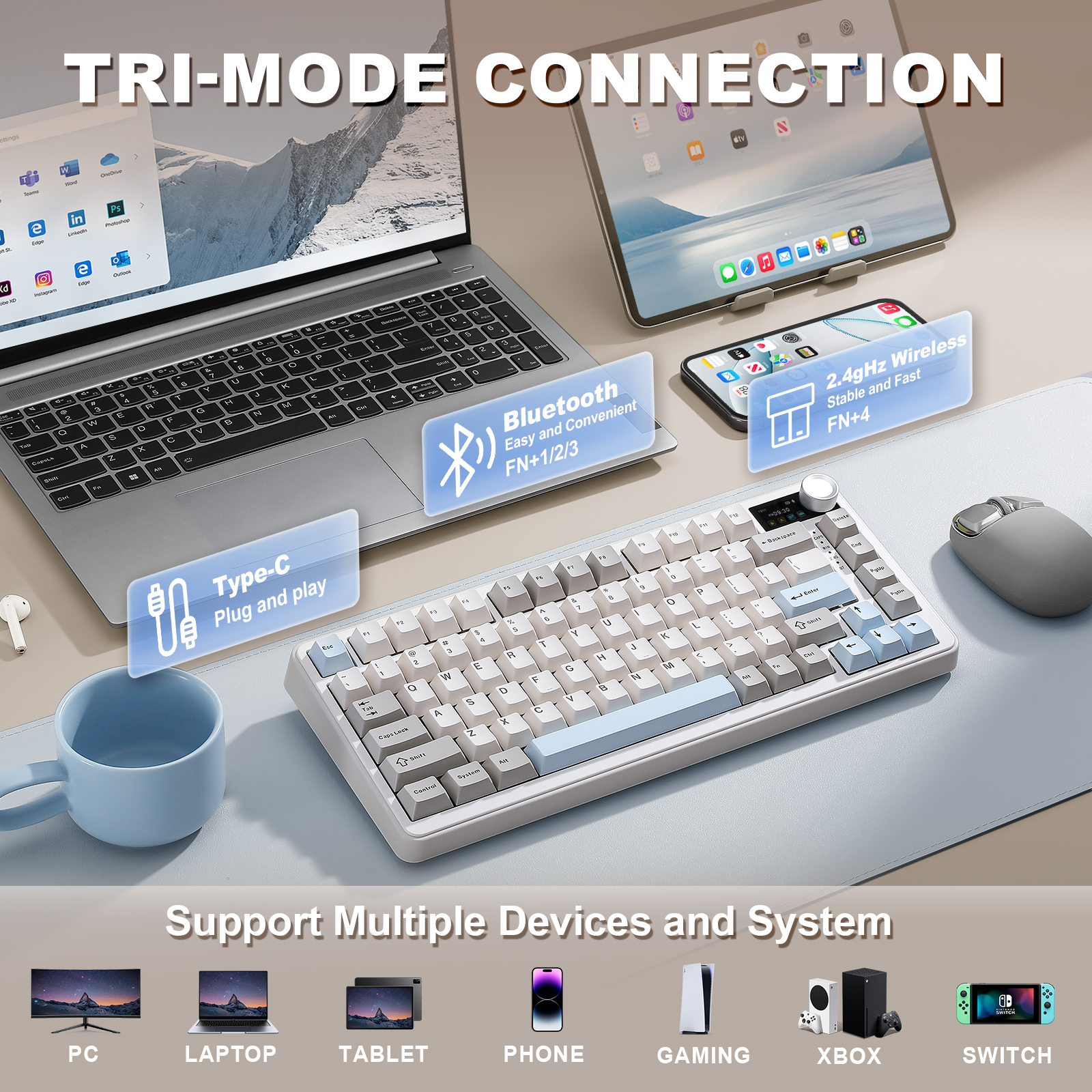 YUNZII B75 PRO MAX Wireless Me – Keyboard Gaming Mac recenzja i cena