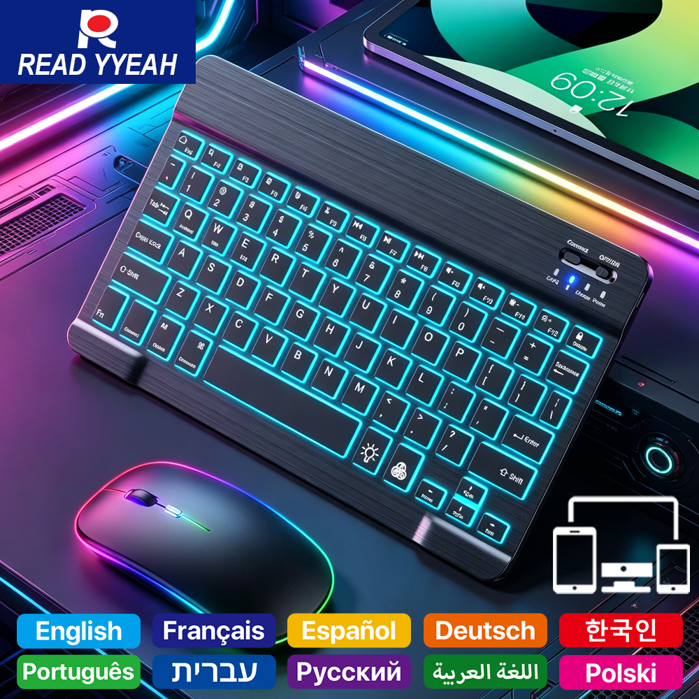 READ YYEAH RGB Backlit Bluetoo – Gaming Keyboard Mouse Wireless recenzja i cena