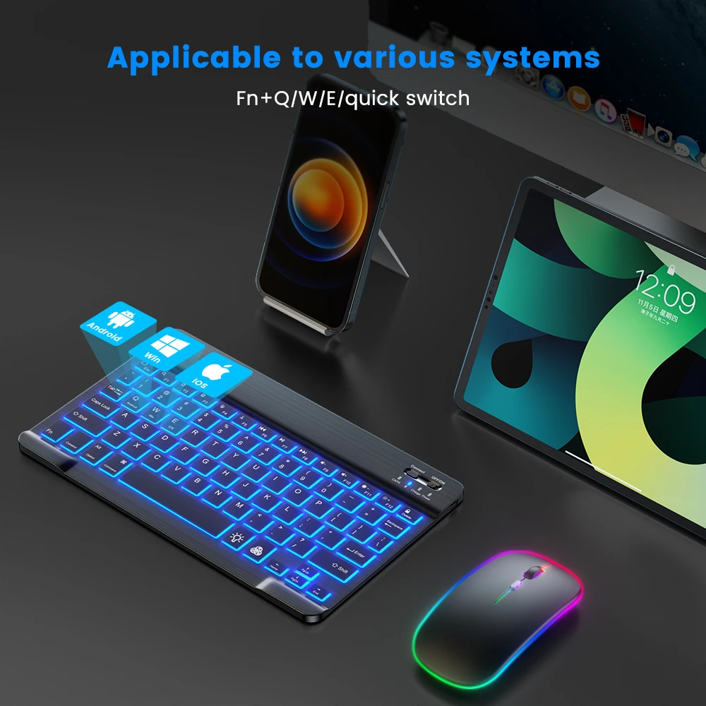 READ YYEAH RGB Backlit Bluetoo – Gaming Keyboard Mouse Wireless recenzja i cena