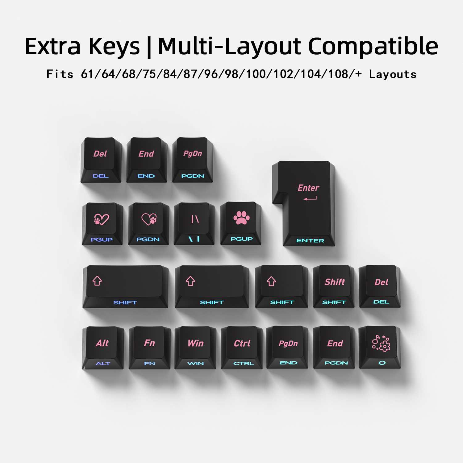 Black Pink Cat Korean Keycaps  – Gaming Keyboard Typewriter recenzja i cena