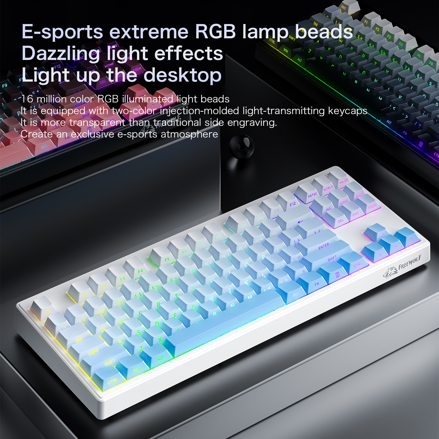 FREEWOLF M87 V2 87 Keys RGB Me – Keyboard Gaming Mac recenzja i cena