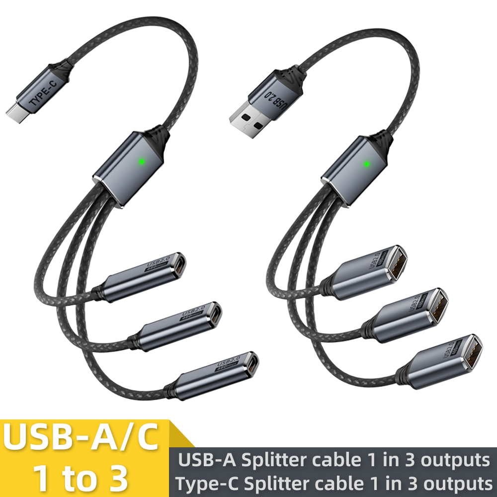 USB splitter cable 1-in-3outpu – Gaming Keyboard Type C recenzja i cena