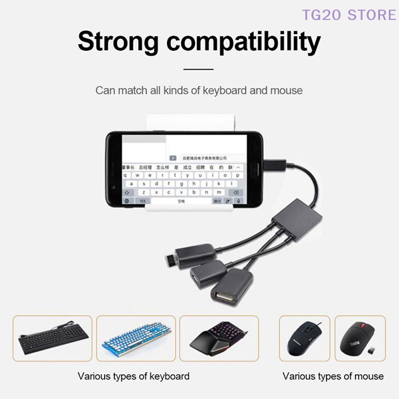 3in1 Micro USB To 2 OTG 3 Port – Gaming Keyboard Type C recenzja i cena