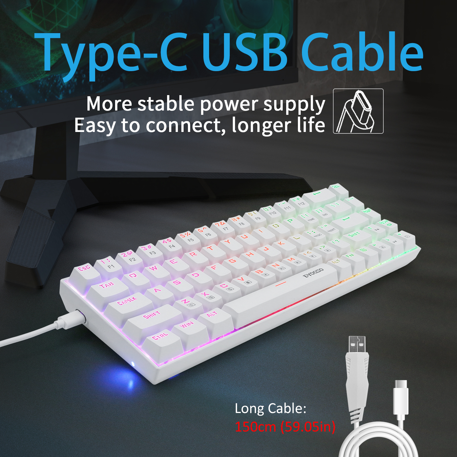 Z-686 60% Mini Mechanical Gami – Gaming Keyboard E Yooso recenzja i cena