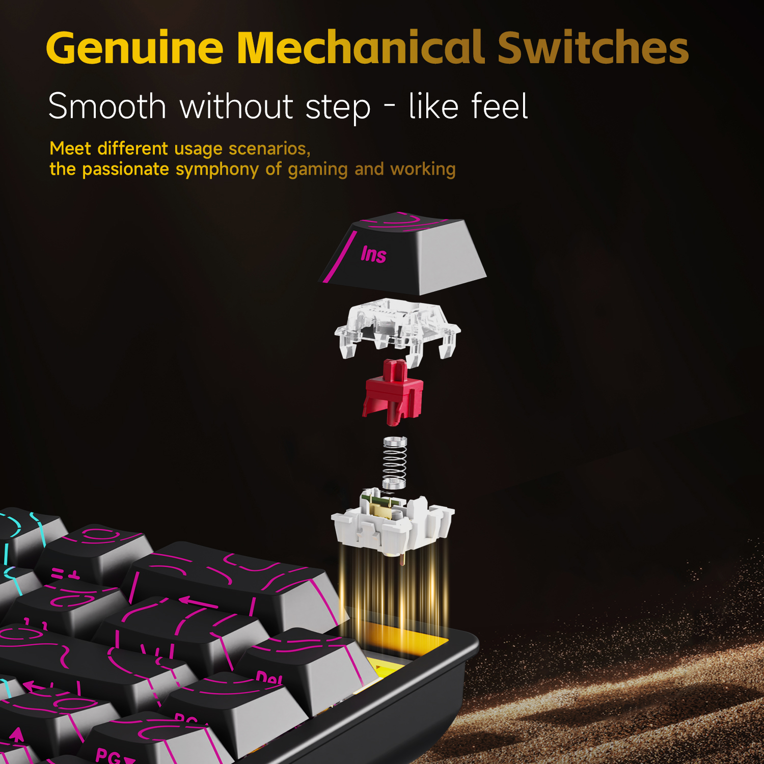 AJAZZ NK68V2 Single-Mode Wired – Gaming Keyboard Blue Switches recenzja i cena