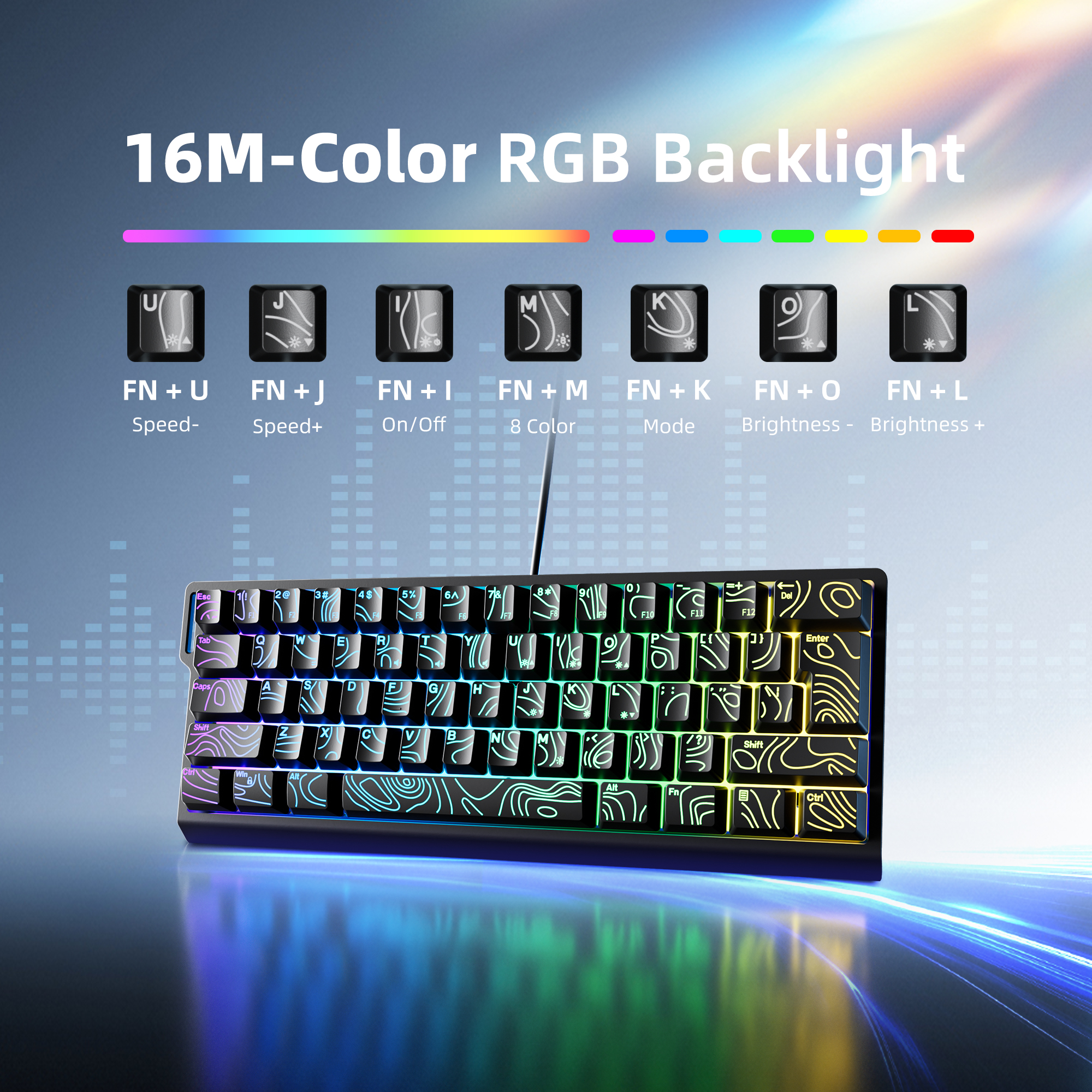 60% compact wired keyboard wit – Gaming Keyboard Blue Switches recenzja i cena