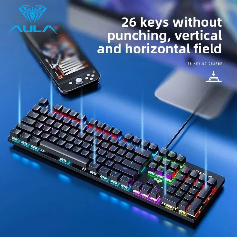 AULA S2022 Wired Gaming Keyboa – Gaming Keyboard Blue Switches recenzja i cena