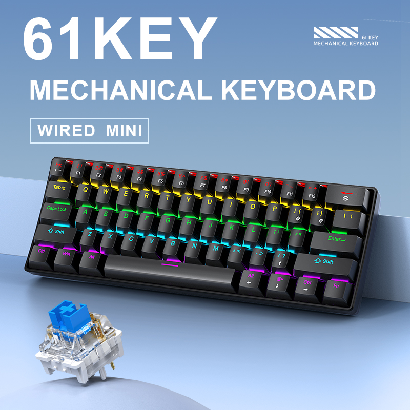 K61 Wired Mechanical Gaming Ke – Gaming Keyboard Blue Switches recenzja i cena