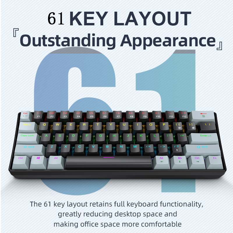 K61 Wired Mechanical Gaming Ke – Gaming Keyboard Blue Switches recenzja i cena