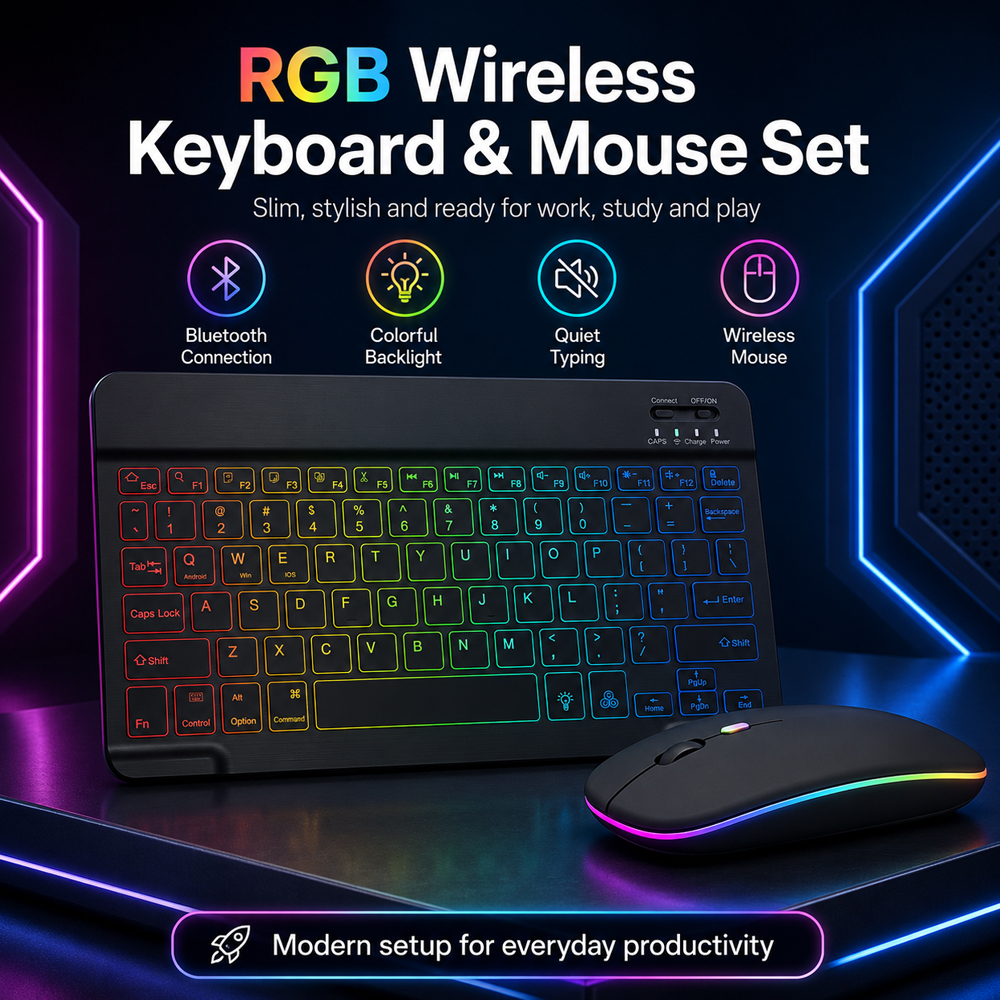 New Ultra Slim Portable 7 Colo – Gaming Keyboard Mouse Wireless recenzja i cena