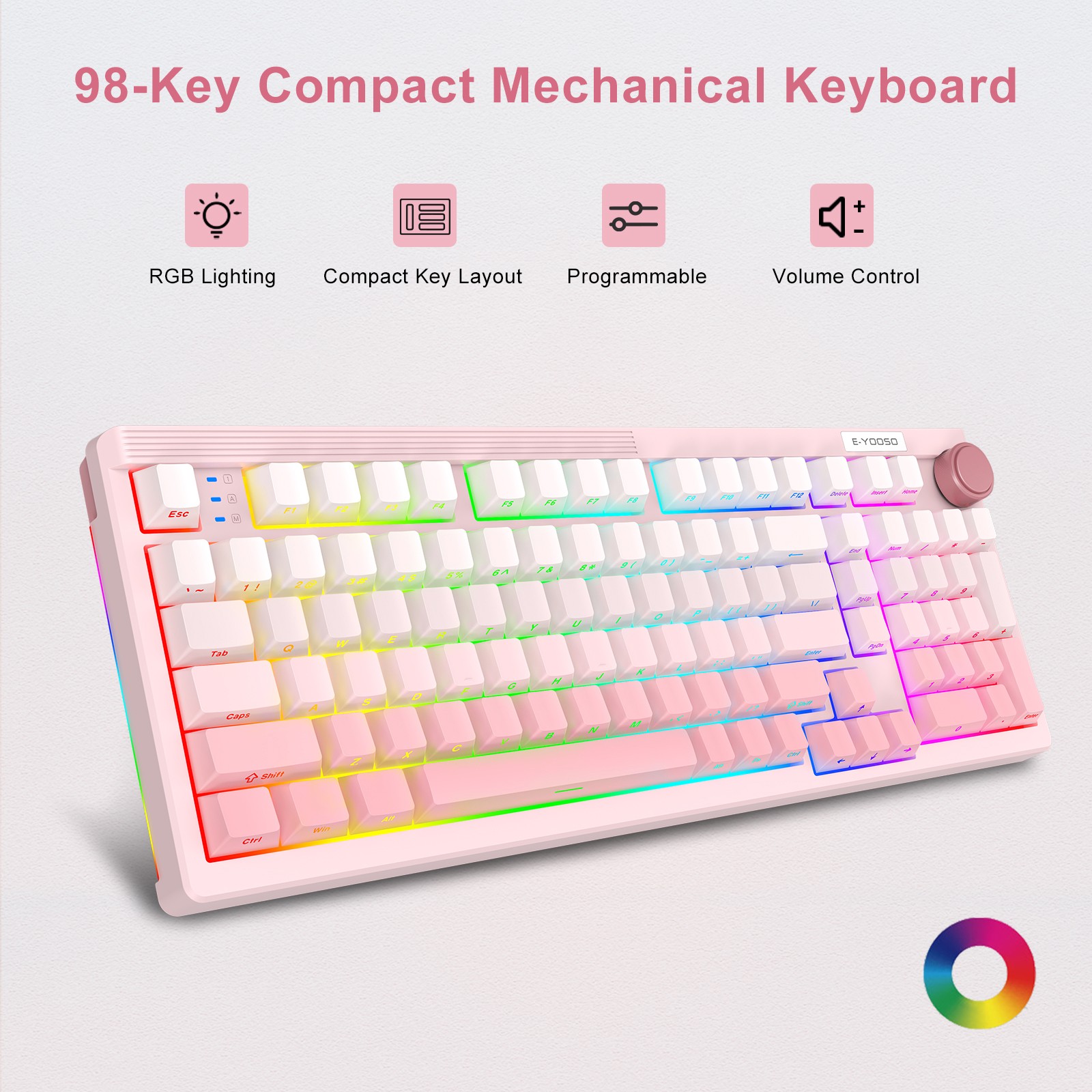 E-YOOSO 98-Key Wired Tri-mode  – Gaming Keyboard E Yooso recenzja i cena