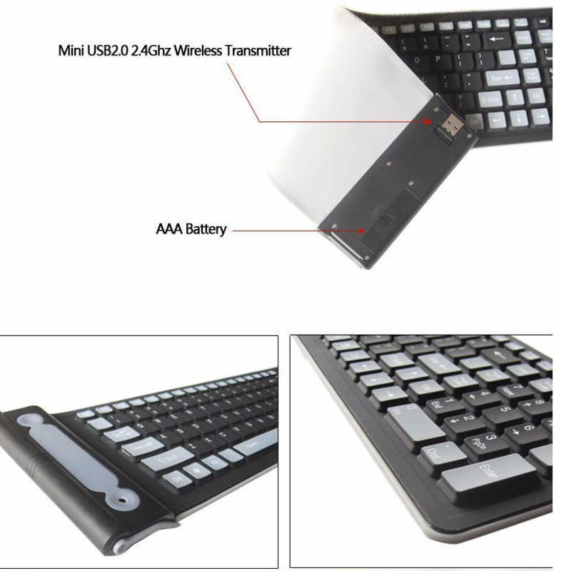 Foldable Silicone Wireless Key – Gaming Keyboard Budget recenzja i cena