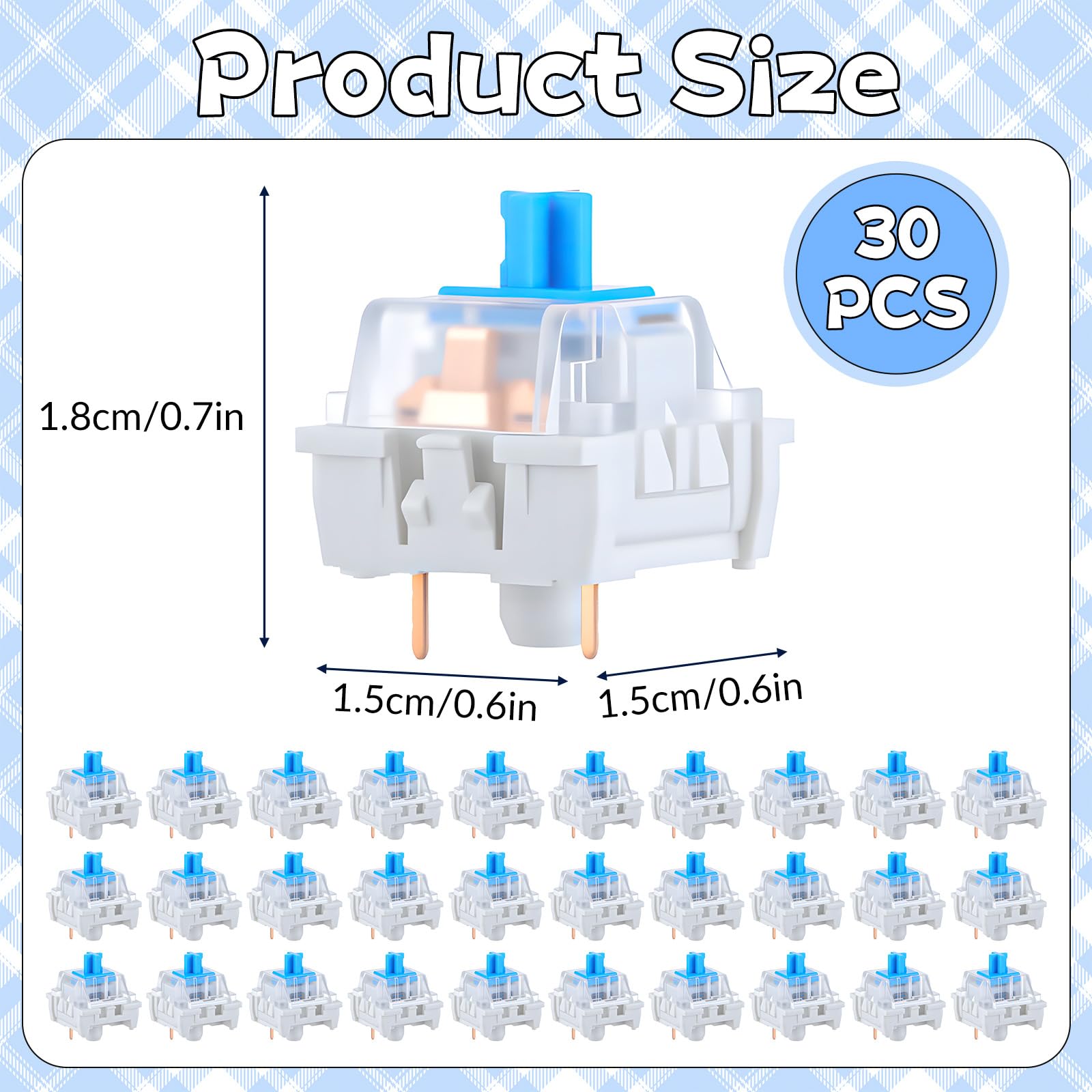 30 PCS Mechanical Keyboard Swi – Gaming Keyboard Blue Switches recenzja i cena