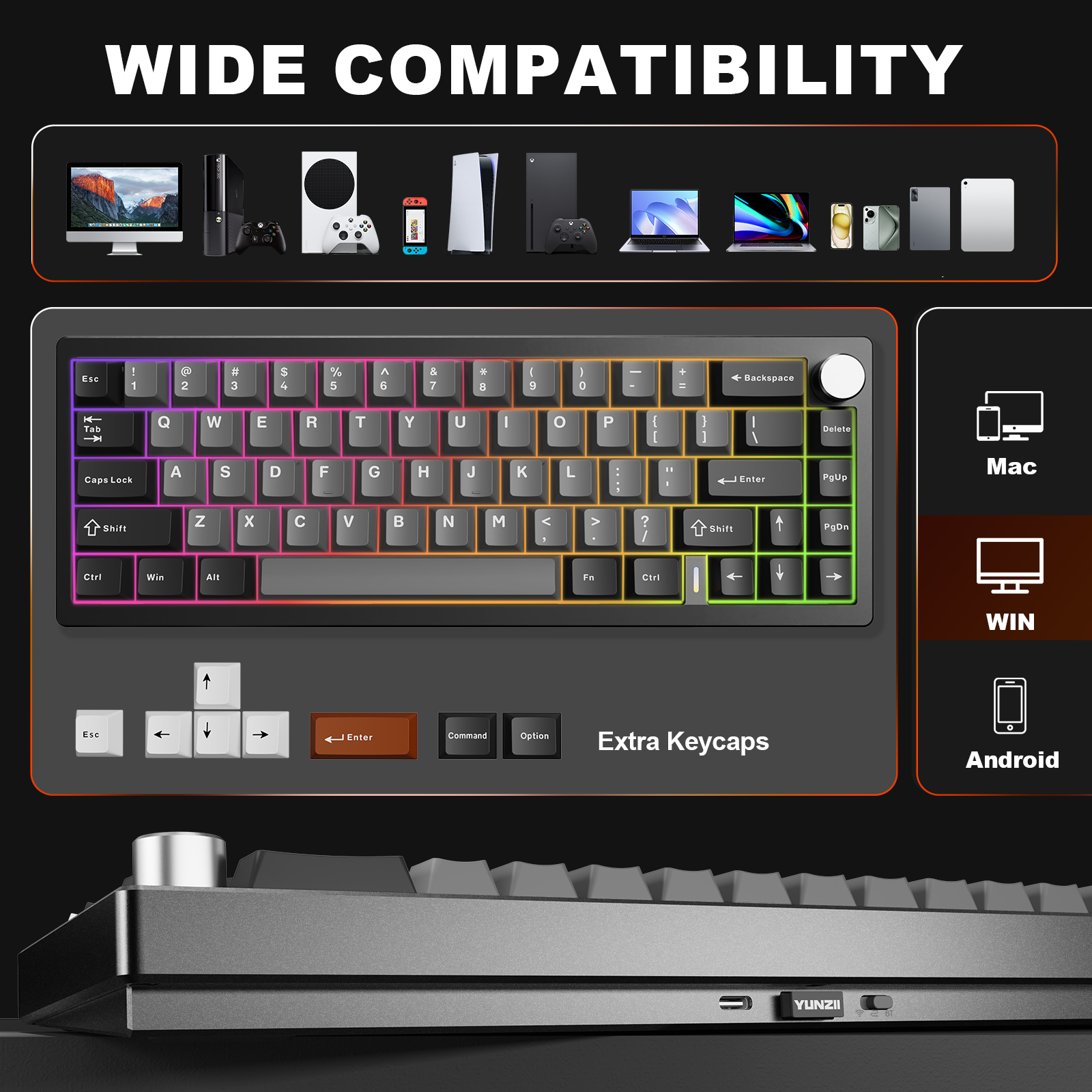YUNZII AL68 Black QMK/VIA Mech – Keyboard Gaming Mac recenzja i cena