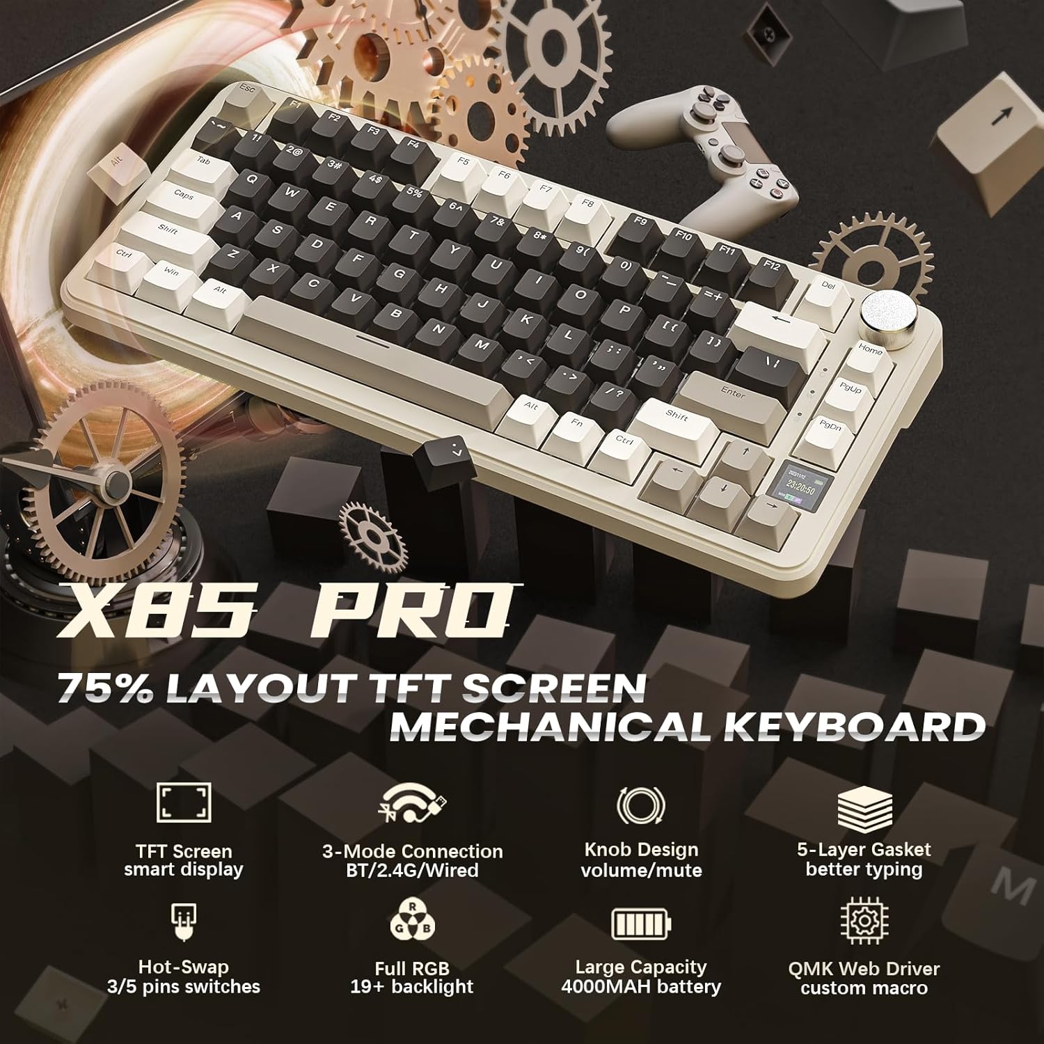 ATTACK SHARK X85Pro 75% Triple – Keyboard Gaming Mac recenzja i cena