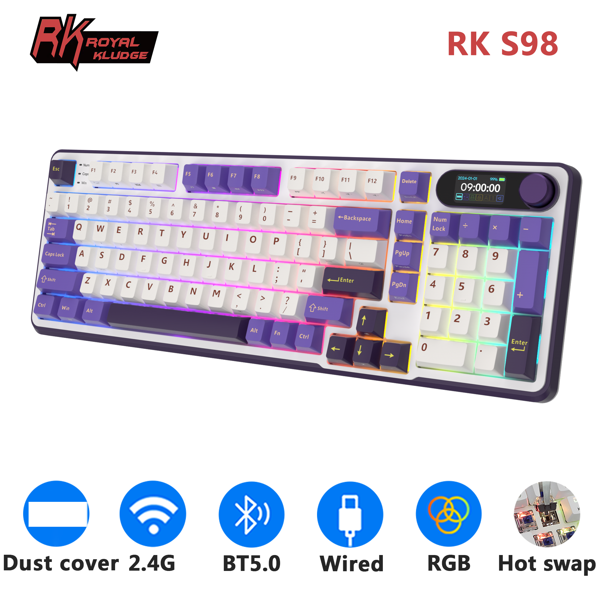 RK S98 ROYAL KLUDGE Wireless G – Gaming Keyboard Budget recenzja i cena