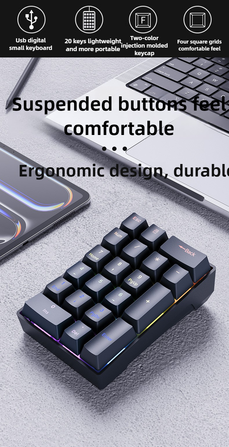 20 Keys Numeric Mechanical Wir – Gaming Keyboard Number Pad recenzja i cena