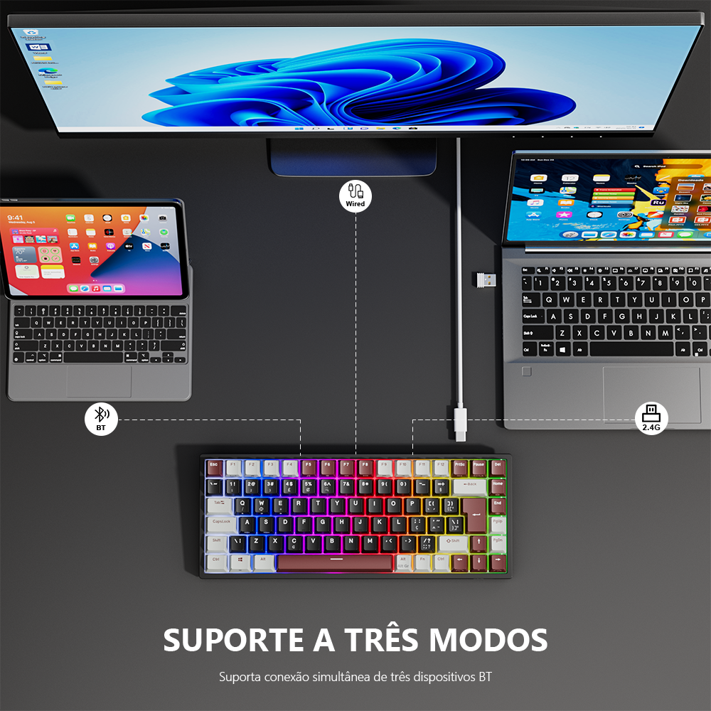RK84 RK ROYAL KLUDGE Brazilian – Gaming Keyboard Budget recenzja i cena