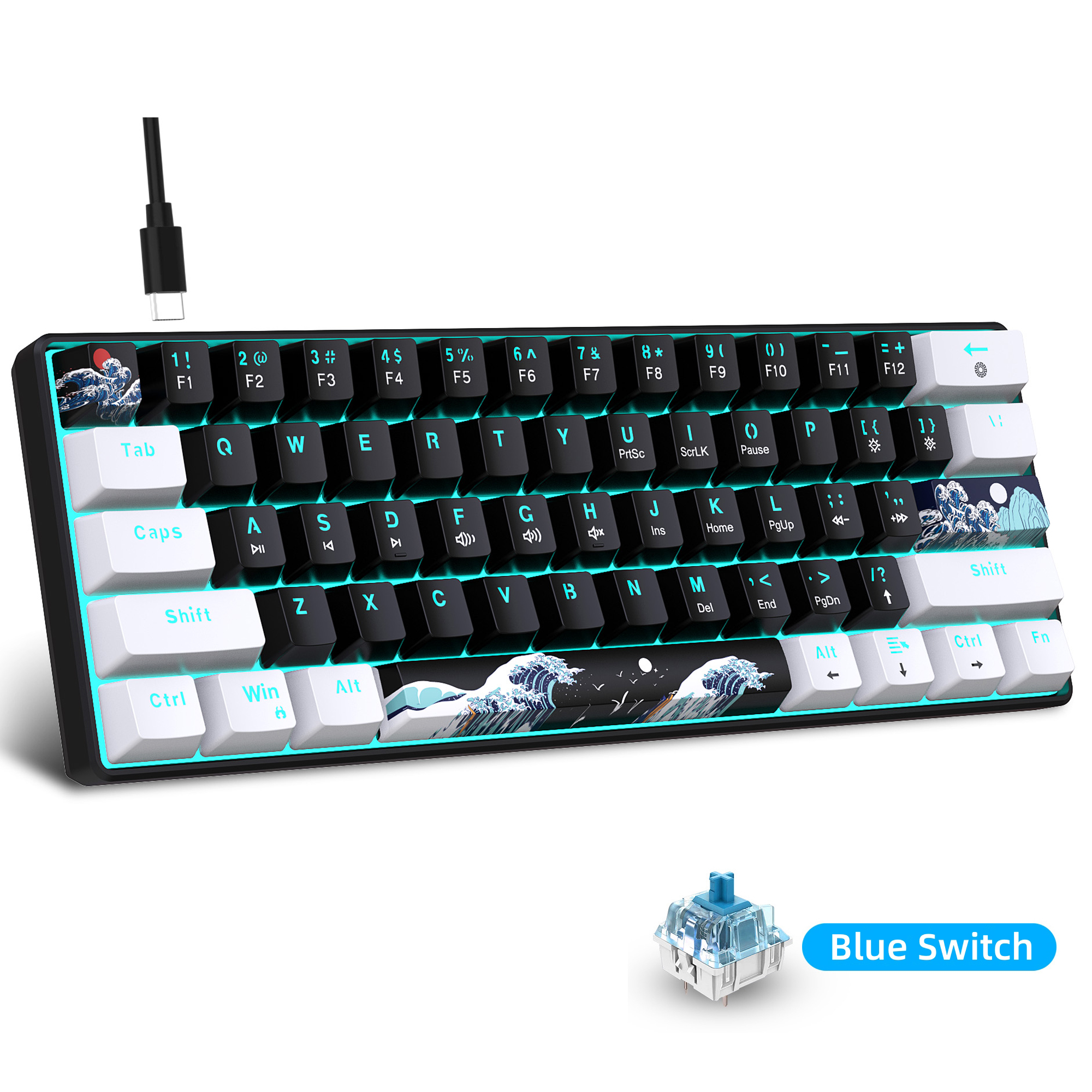 60% Mechanical Keyboard, Gamin – Gaming Keyboard Blue Switches recenzja i cena