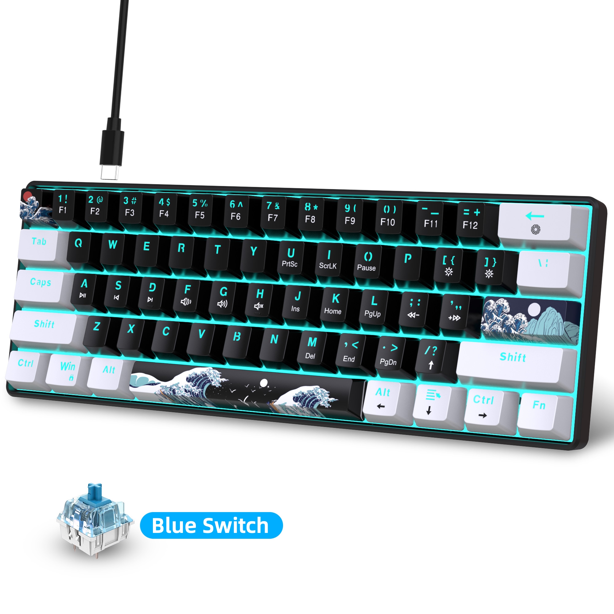 60% Mechanical Keyboard, Gamin – Gaming Keyboard Blue Switches recenzja i cena