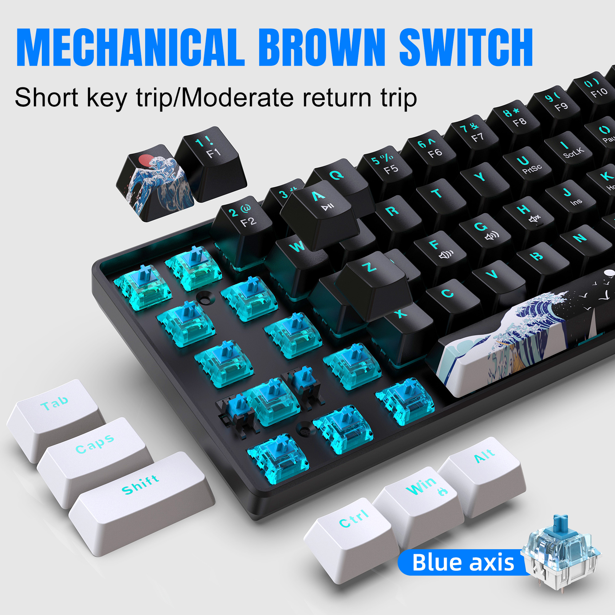 60% Mechanical Keyboard, Gamin – Gaming Keyboard Blue Switches recenzja i cena