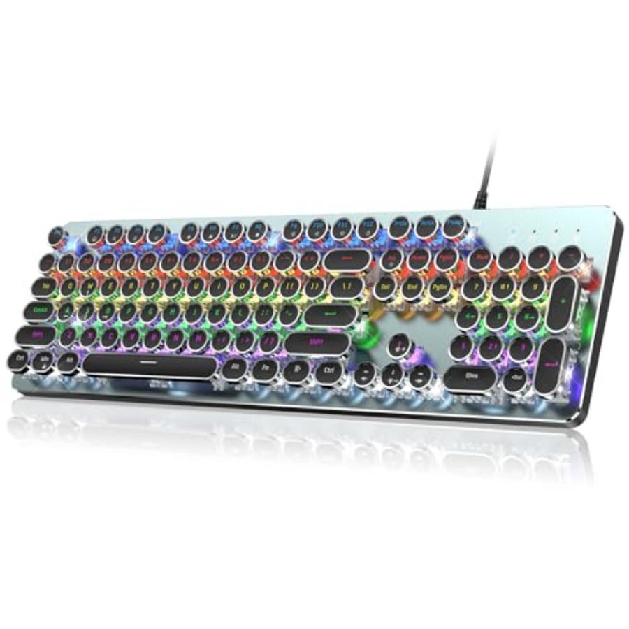 Typewriter Style Mechanical Ga – Gaming Keyboard Blue Switches recenzja i cena