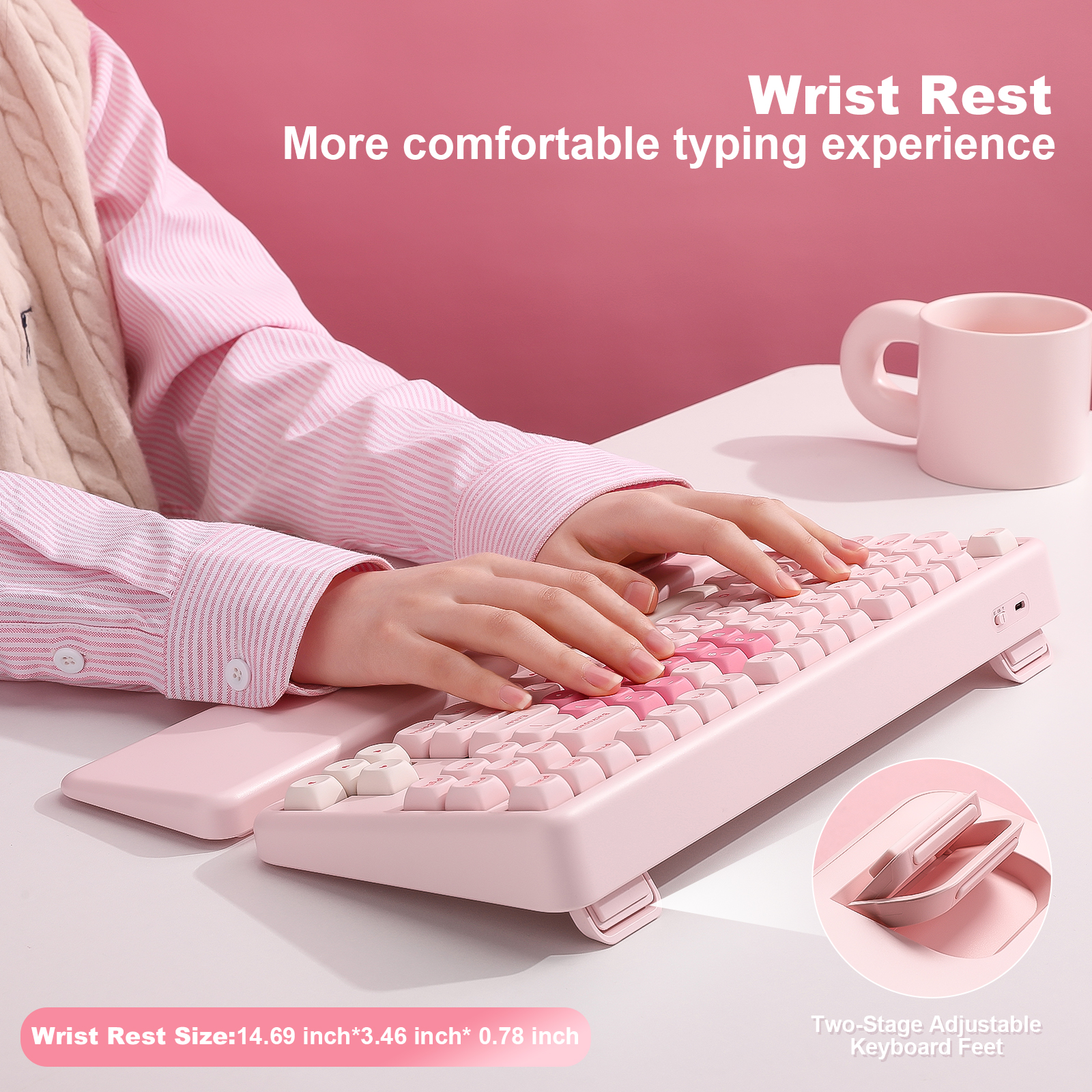 YUNZII B87 Pink Mechanical Gam – Keyboard Gaming Mac recenzja i cena