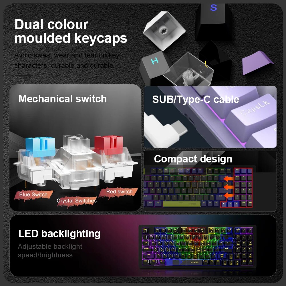 E-YOOSO Z94 USB Mechanical Gam – Gaming Keyboard Budget recenzja i cena