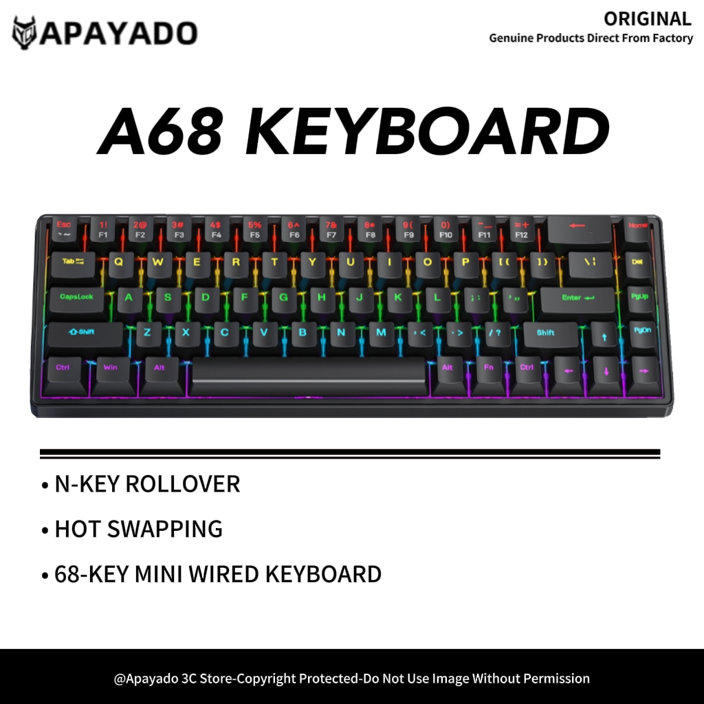 A68 Mini Mechanical Keyboard,A – Gaming Keyboard Budget recenzja i cena