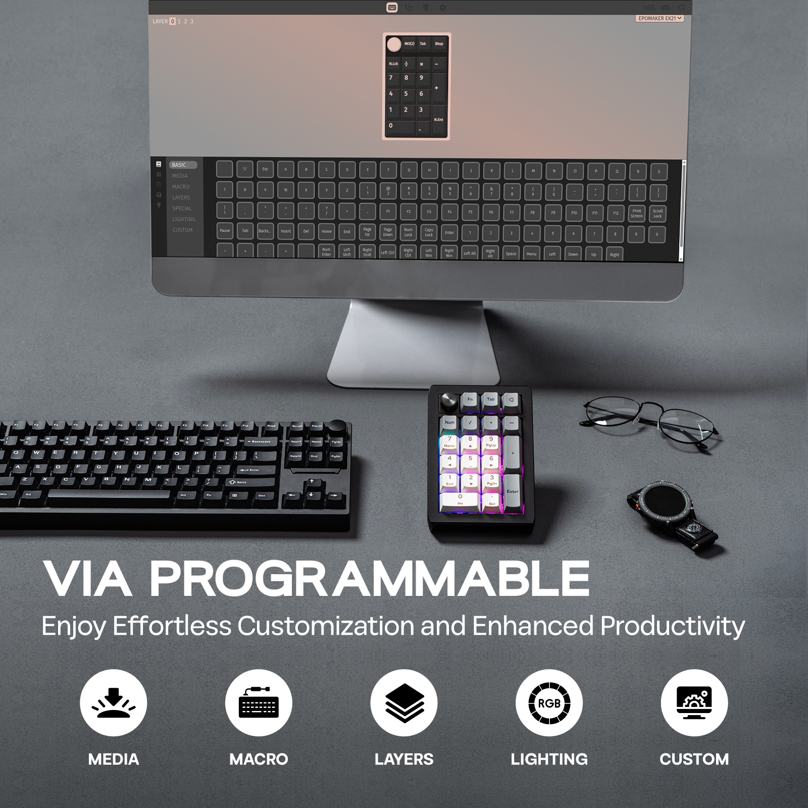 EPOMAKER EK21 VIA 20% Gasket W – Keyboard Gaming Mac recenzja i cena
